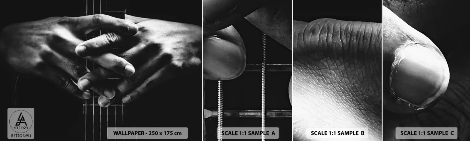 Vzorka Fototapeta Standard Eco - Umelcova modlitba - Gitarista, Hudobník, Gitara - 100x30 cm