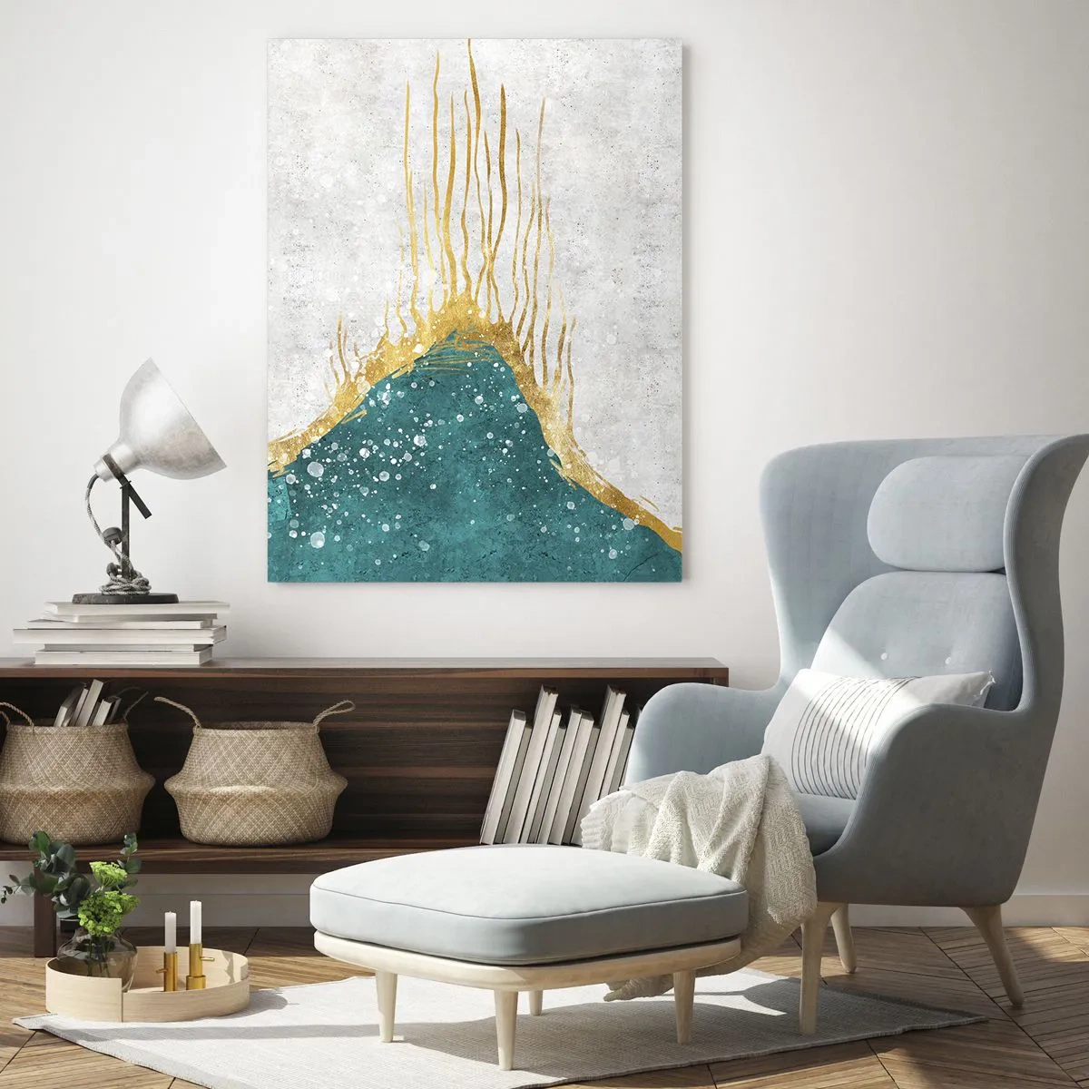 Obraz na skle - Zlatý príliv - 50x70 cm