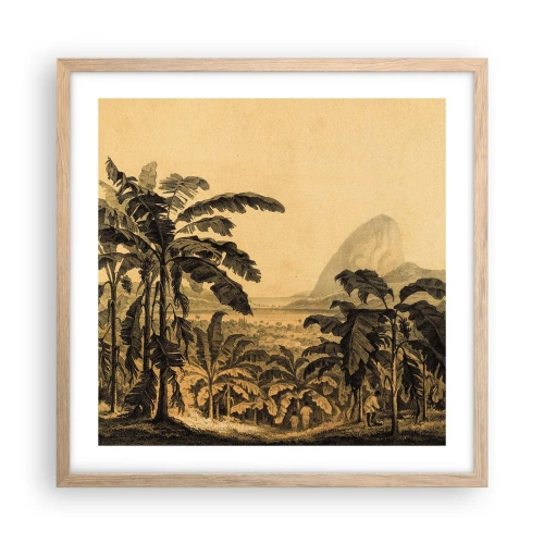 Plagát v ráme zo svetlého duba - V koloniálnom štýle - 50x50 cm