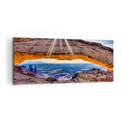 Obraz na plátne - Skalnou bránou - 100x40 cm
