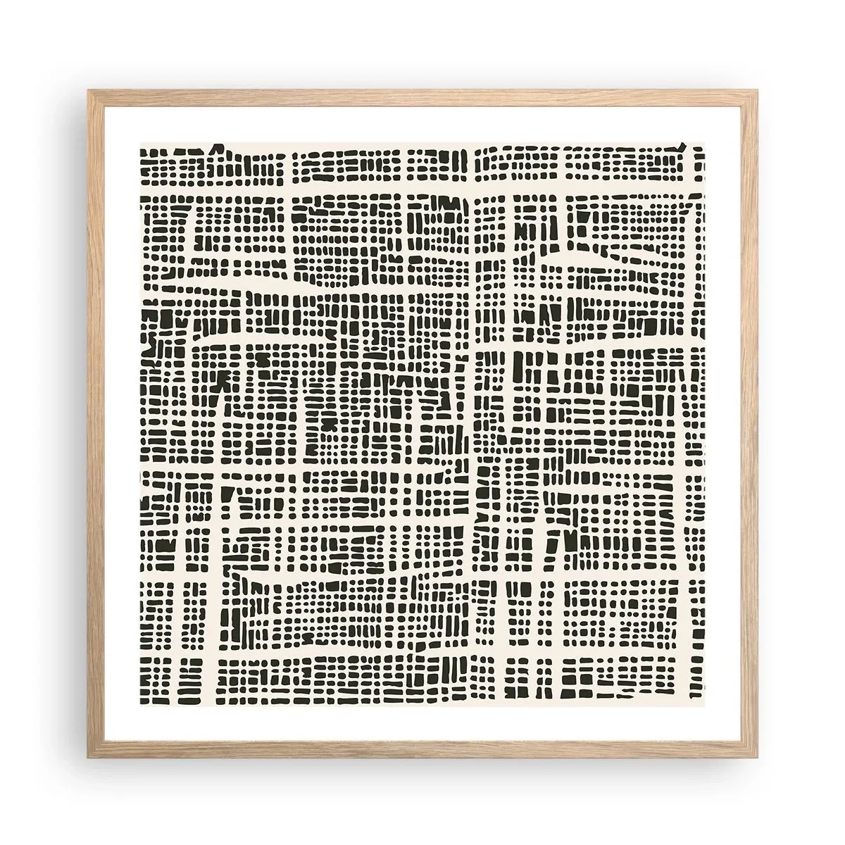 Plagát v ráme zo svetlého duba - Tkaná kompozícia - 60x60 cm