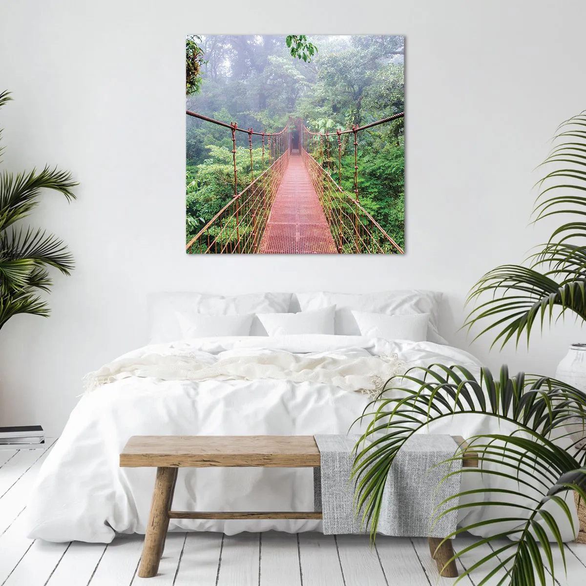 Obraz na plátne - Zavesený nad korunami - 30x30 cm