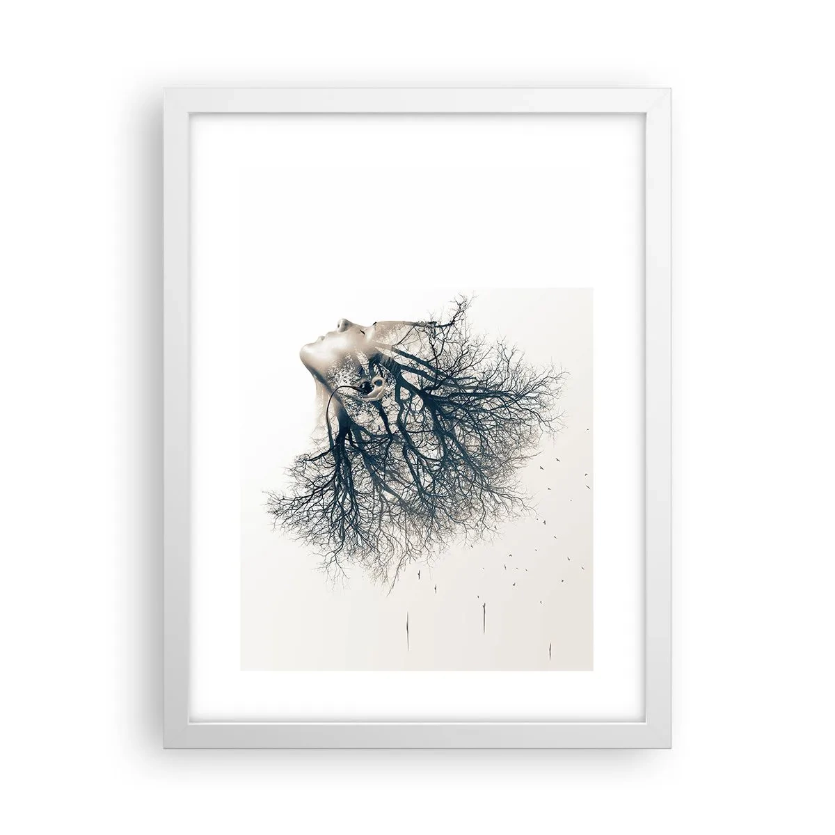 Plagát v bielom ráme - Očarená šepotom stromu - 30x40 cm