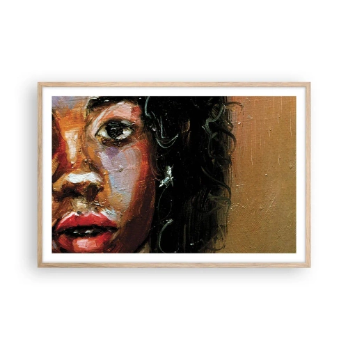 Plagát v ráme zo svetlého duba - Čierna a jas - 91x61 cm