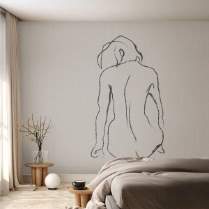 Fototapeta Standard Eco - Dievčenský akt - zák, Linka, Kreslenie - 300x210 cm