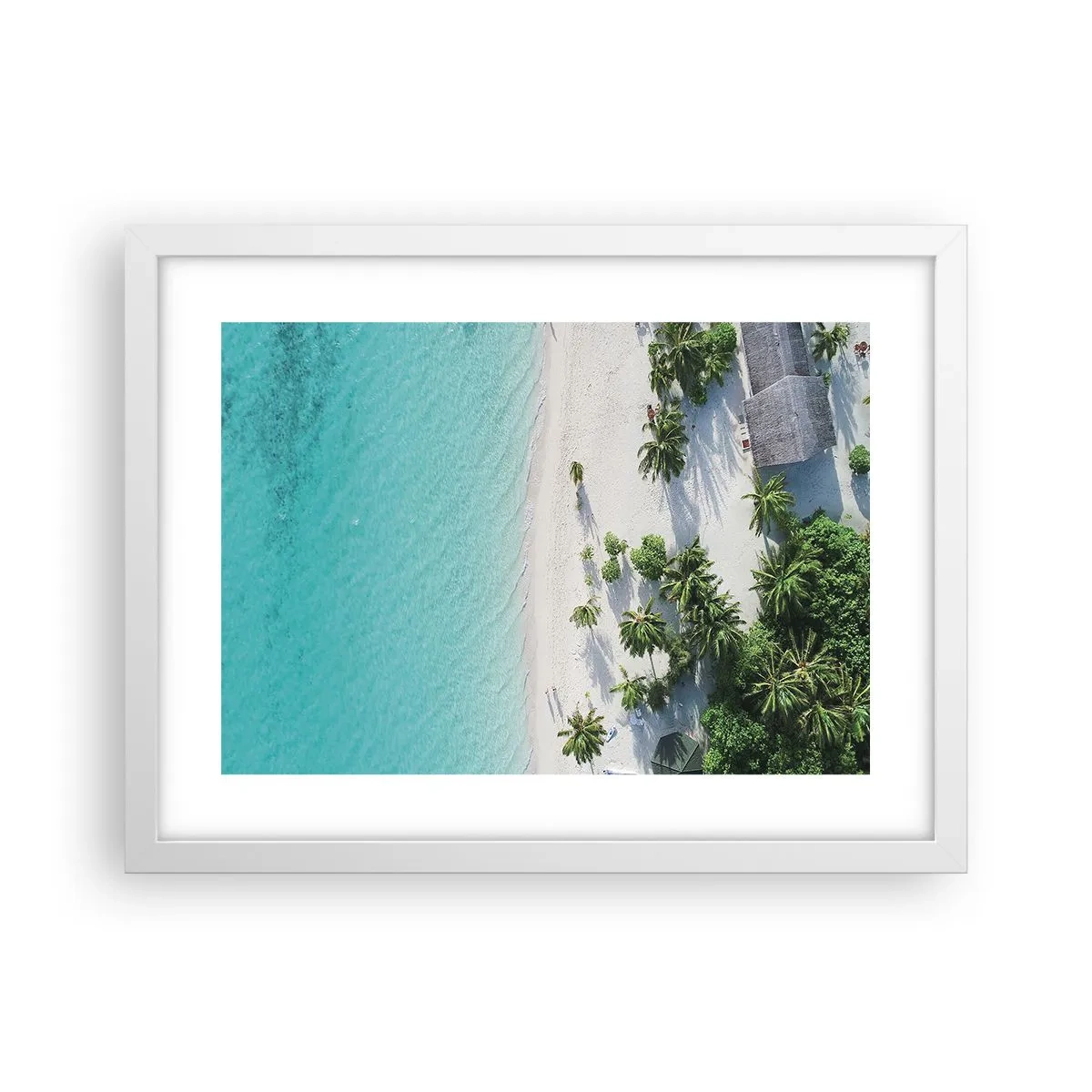 Plagát v bielom ráme - Dovolenka v raji - 40x30 cm