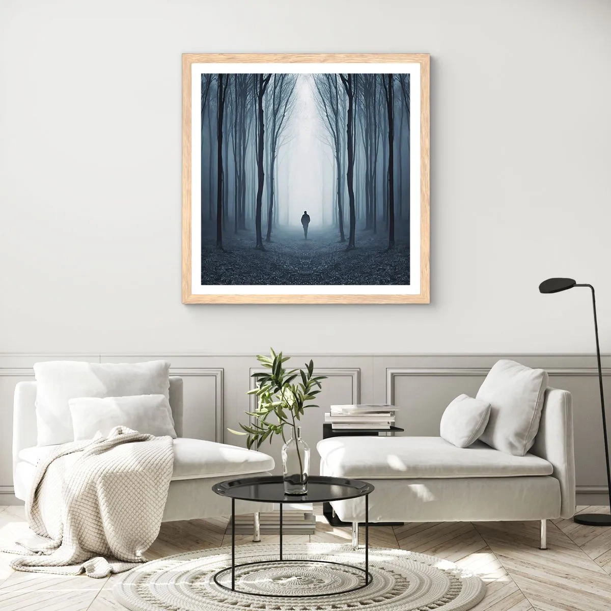 Plagát v ráme zo svetlého duba - A všetko jednoduché a jasné - 60x60 cm