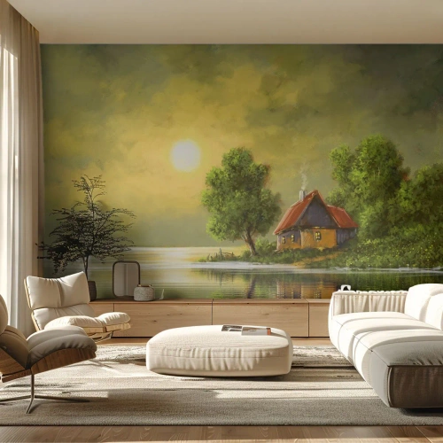 Fototapeta Premium Sand - Krásne, ako z obrázku - Krajina, Vidiecka chata, Plachetnica - 100x70 cm