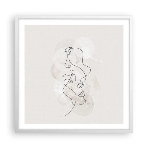 Plagát v bielom ráme - Zamotaní v objatí - 60x60 cm
