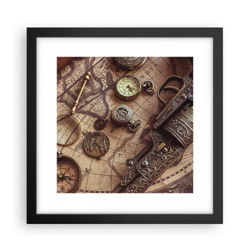 Plagát v čiernom ráme - Dobrodružstvo volá - 30x30 cm