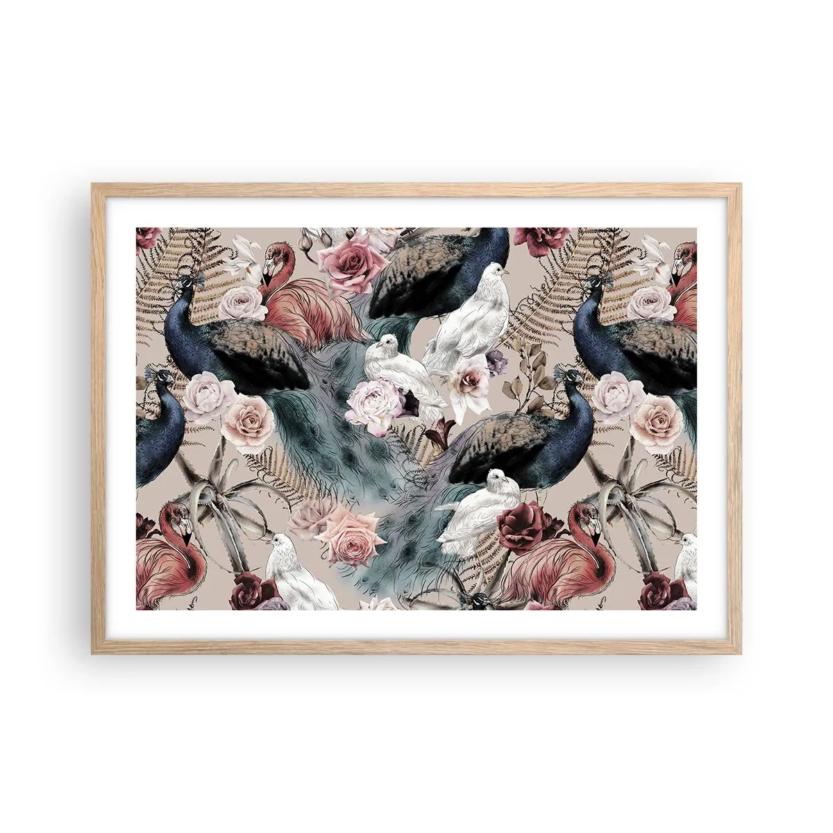 Plagát v ráme zo svetlého duba - V palácovej záhrade - 70x50 cm