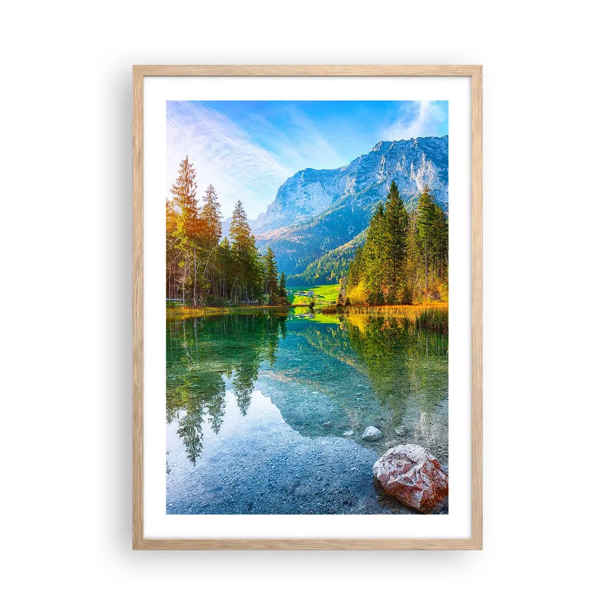 Plagát v ráme zo svetlého duba - Nežnosť jesene - 50x70 cm