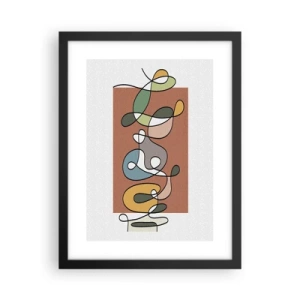 Plagát v čiernom ráme - Abstrakcia: farebné vyvádzanie - 30x40 cm