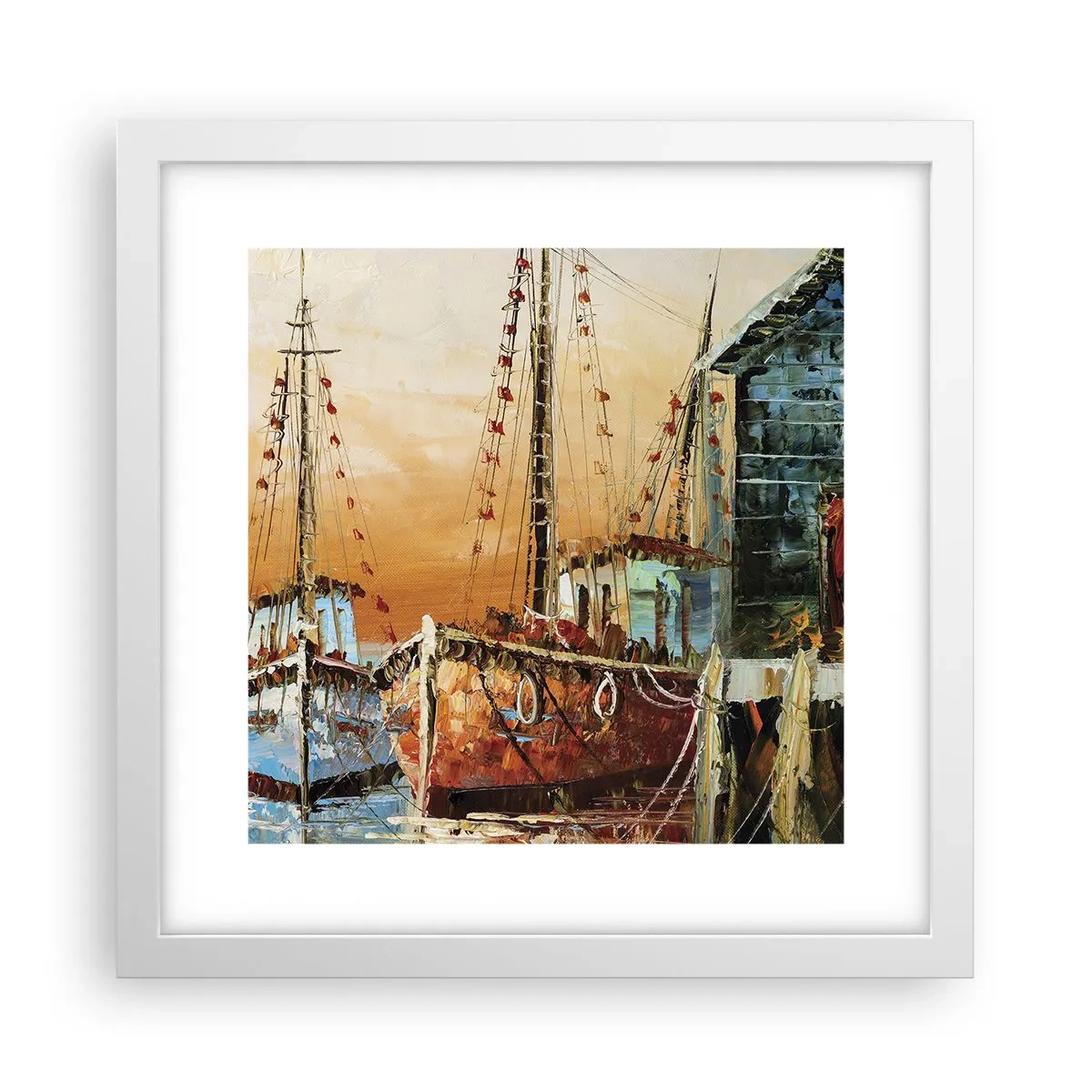 Plagát v bielom ráme - Pokojný návrat - 30x30 cm