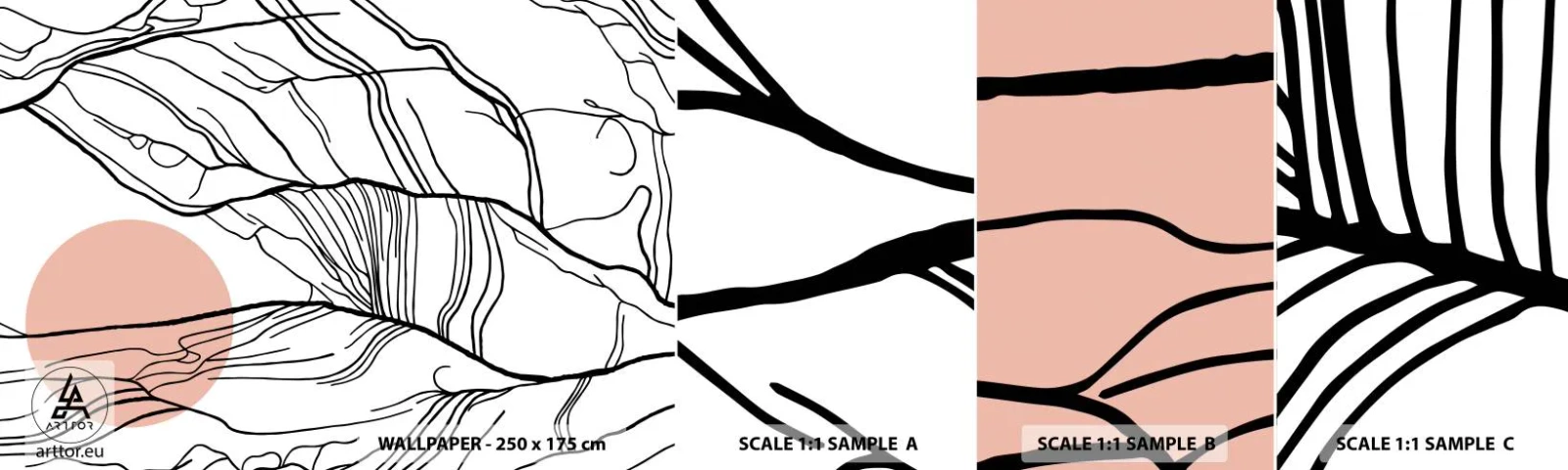 Vzorka Fototapeta Standard Eco - V sieti vetvičiek - Abstrakcia, Grafika, Dizajn - 100x30 cm