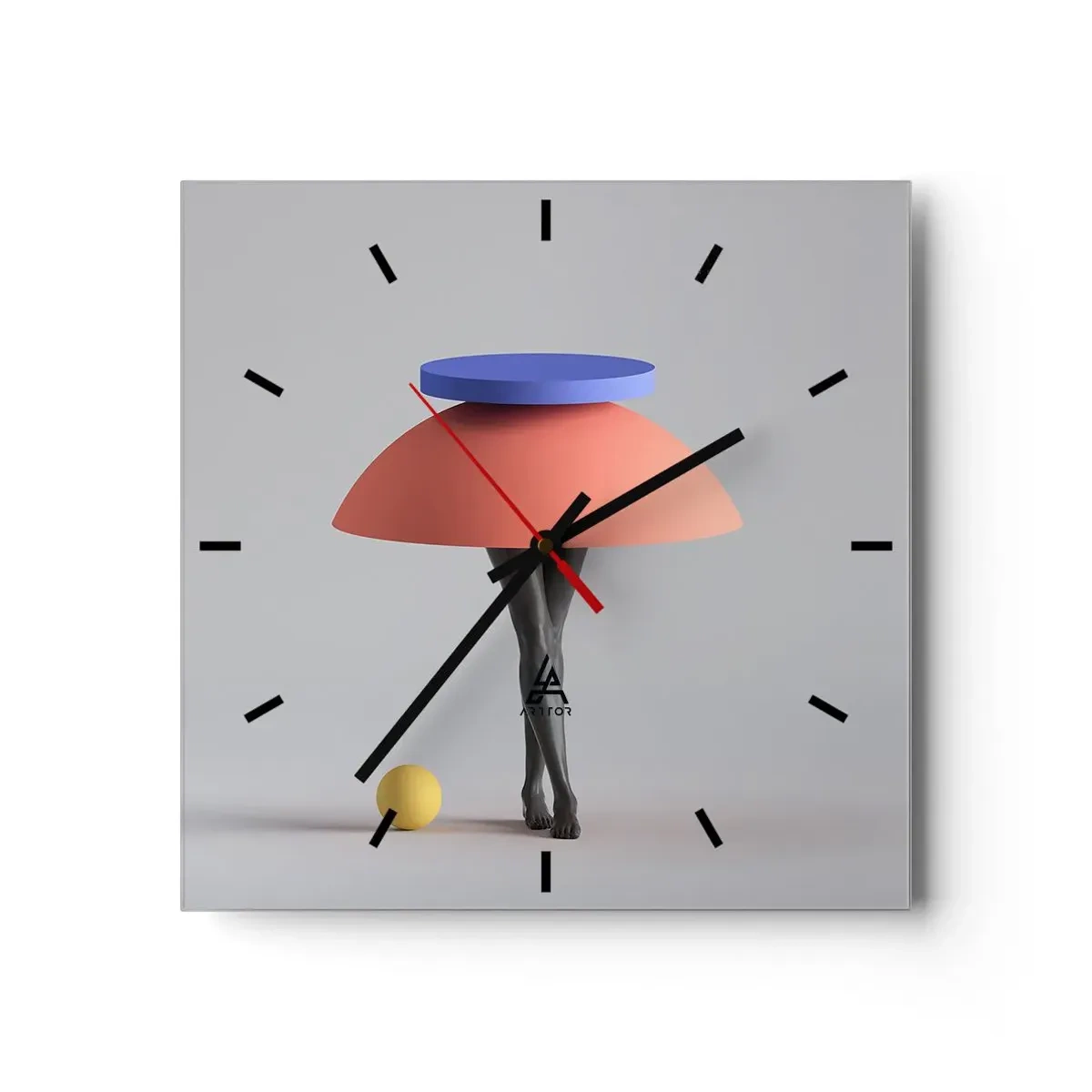 Nástenné hodiny - Surrealistická kompozícia - 30x30 cm