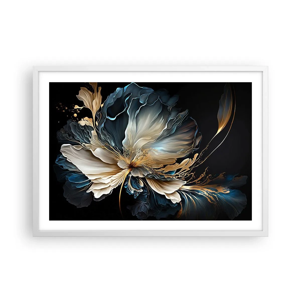 Plagát v bielom ráme - Rozprávkový kvet papradia - 70x50 cm