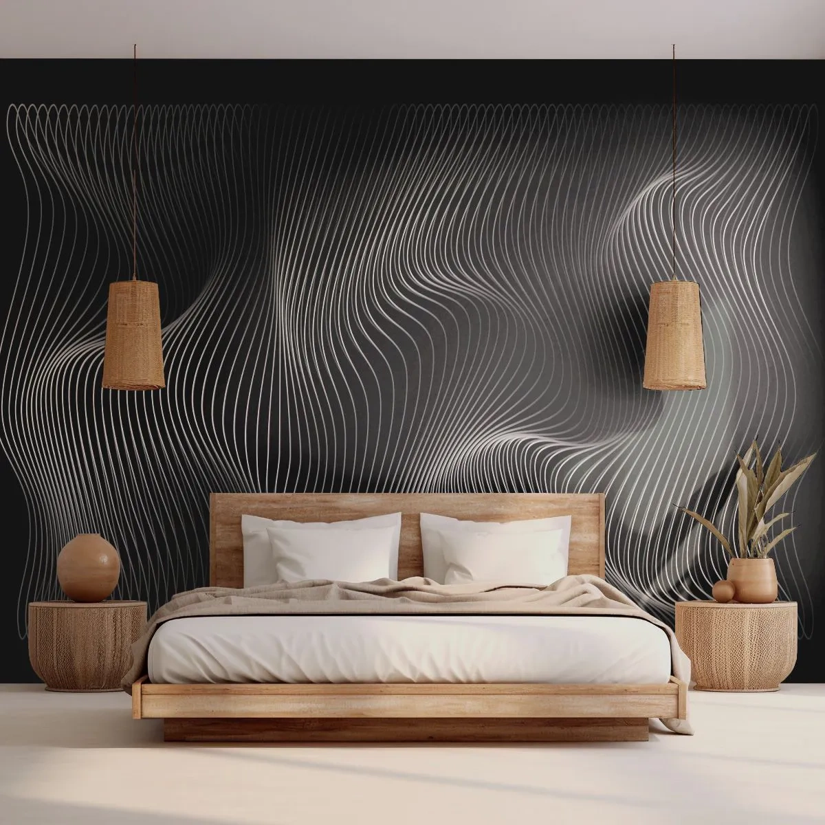 Fototapeta Premium Sand - Tanec svetla v priestore - 3D, Čiary, Moderné - 500x350 cm