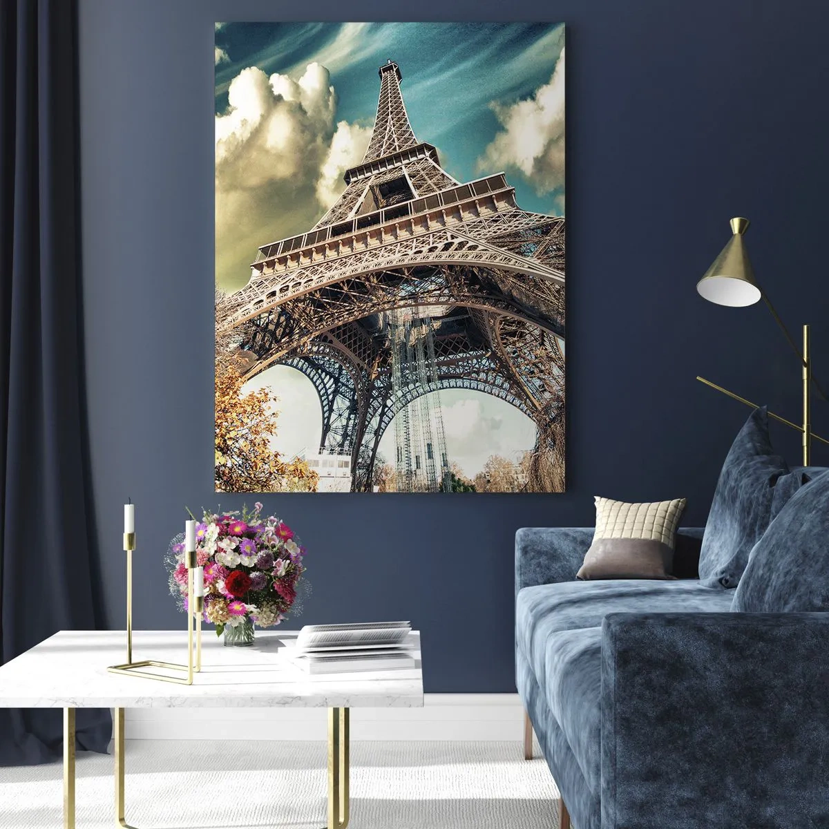 Obraz na skle - A na jeseň v Paríži… - 50x70 cm