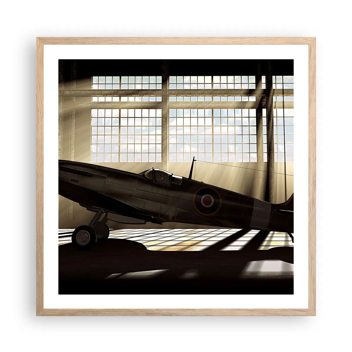 Plagát v ráme zo svetlého duba - Odpočinok bojovníka - 60x60 cm