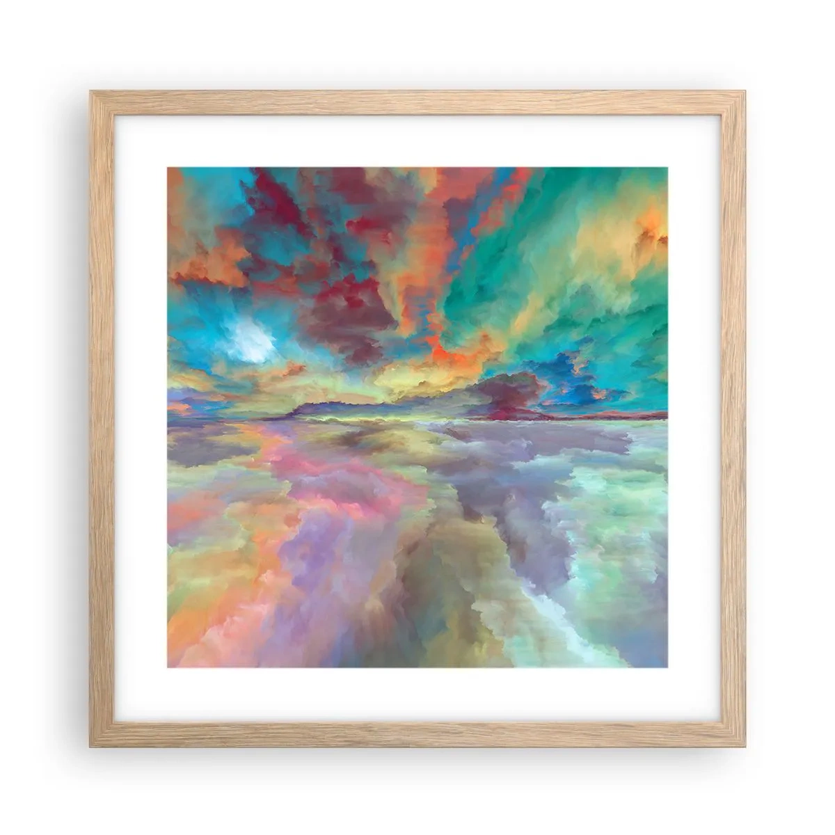 Plagát v ráme zo svetlého duba - Dve neba - 40x40 cm