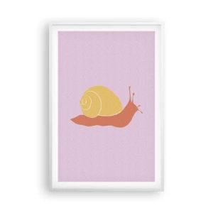 Plagát v bielom ráme - Nie je kam sa ponáhľať - 61x91 cm