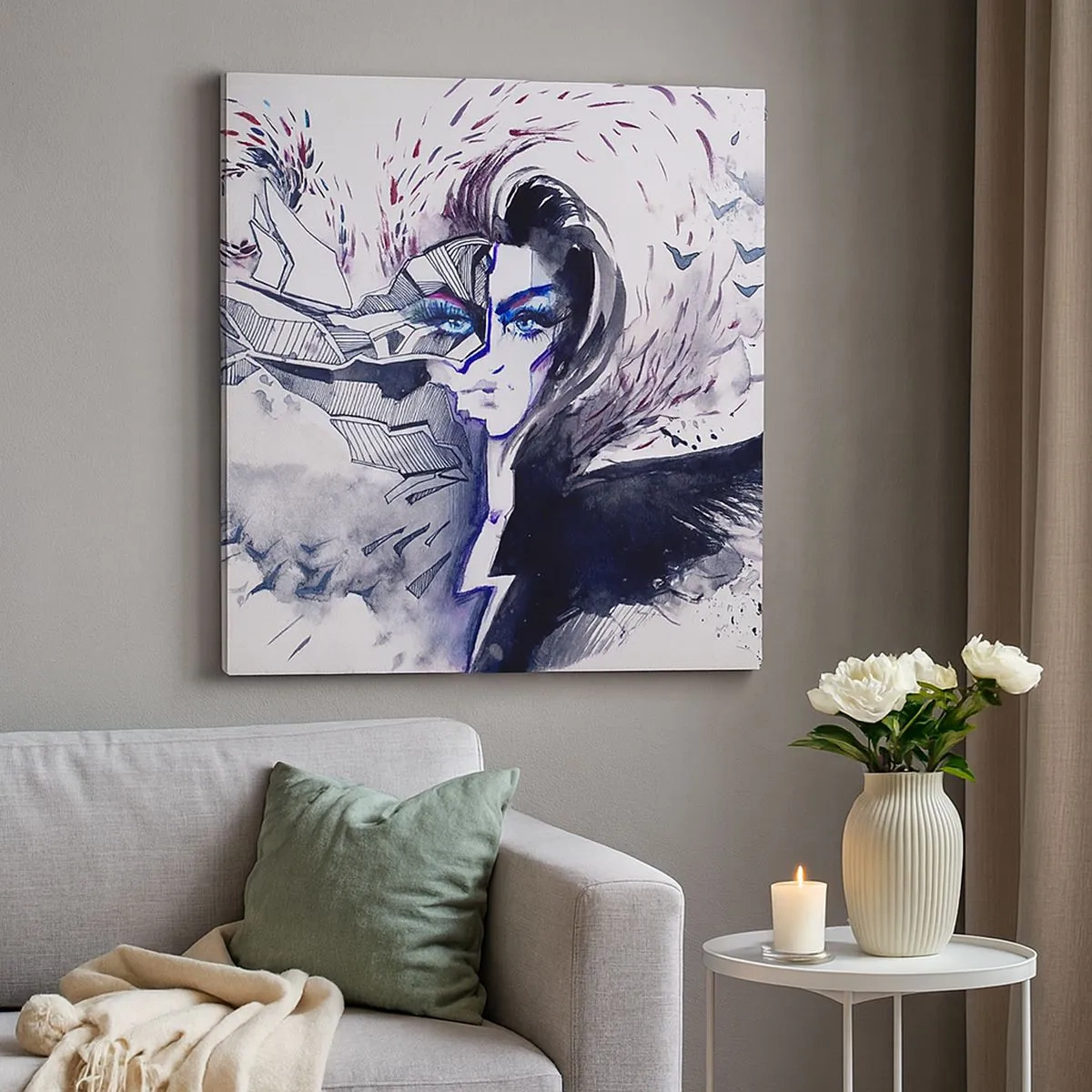 Obraz na plátne - Démonická a krásna - 30x30 cm