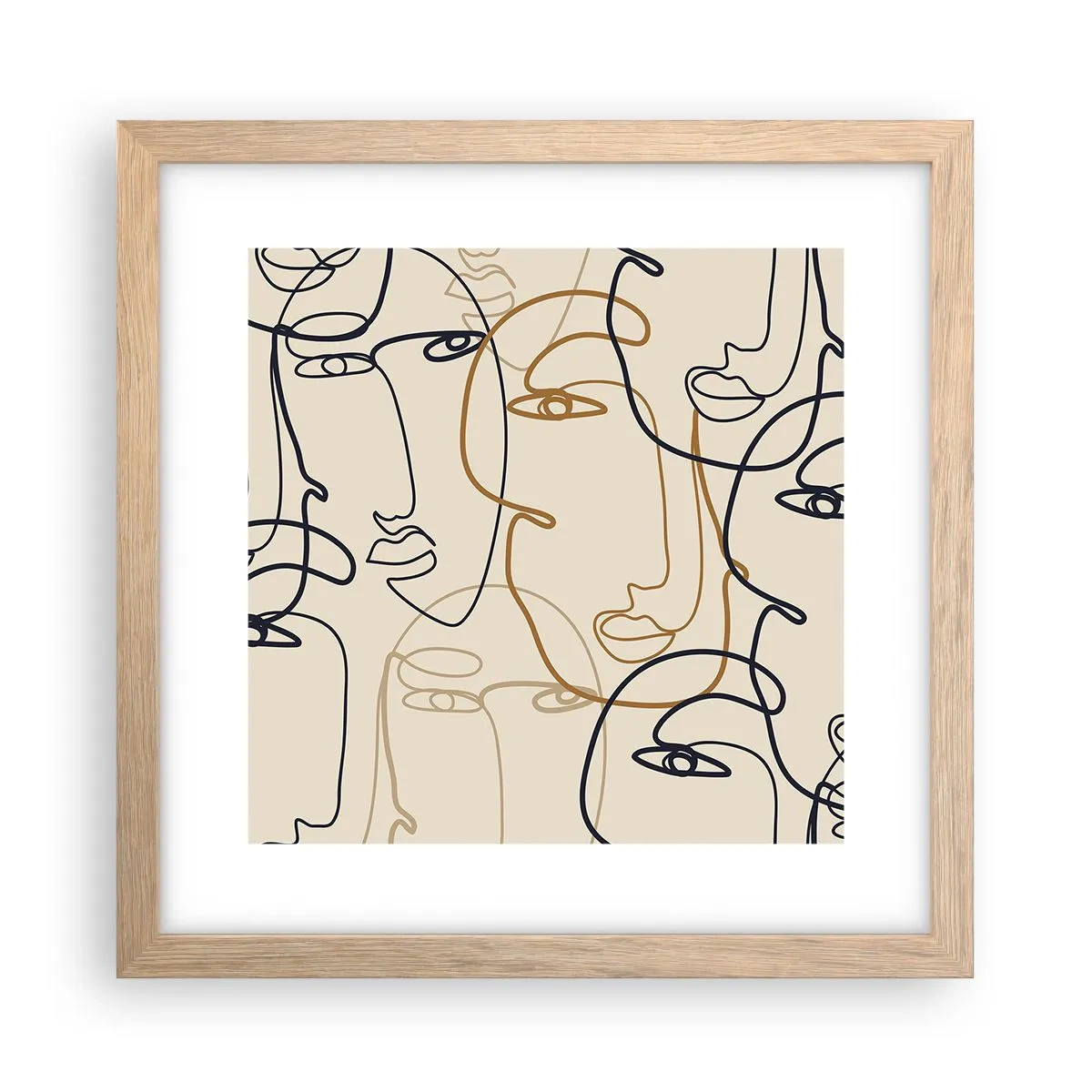Plagát v ráme zo svetlého duba - Portrét znásobený - 30x30 cm