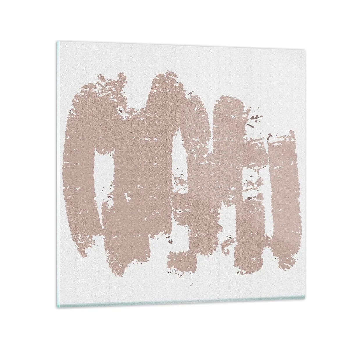 Obraz na skle - Abstrakcia v jemnej ružovej - 70x70 cm