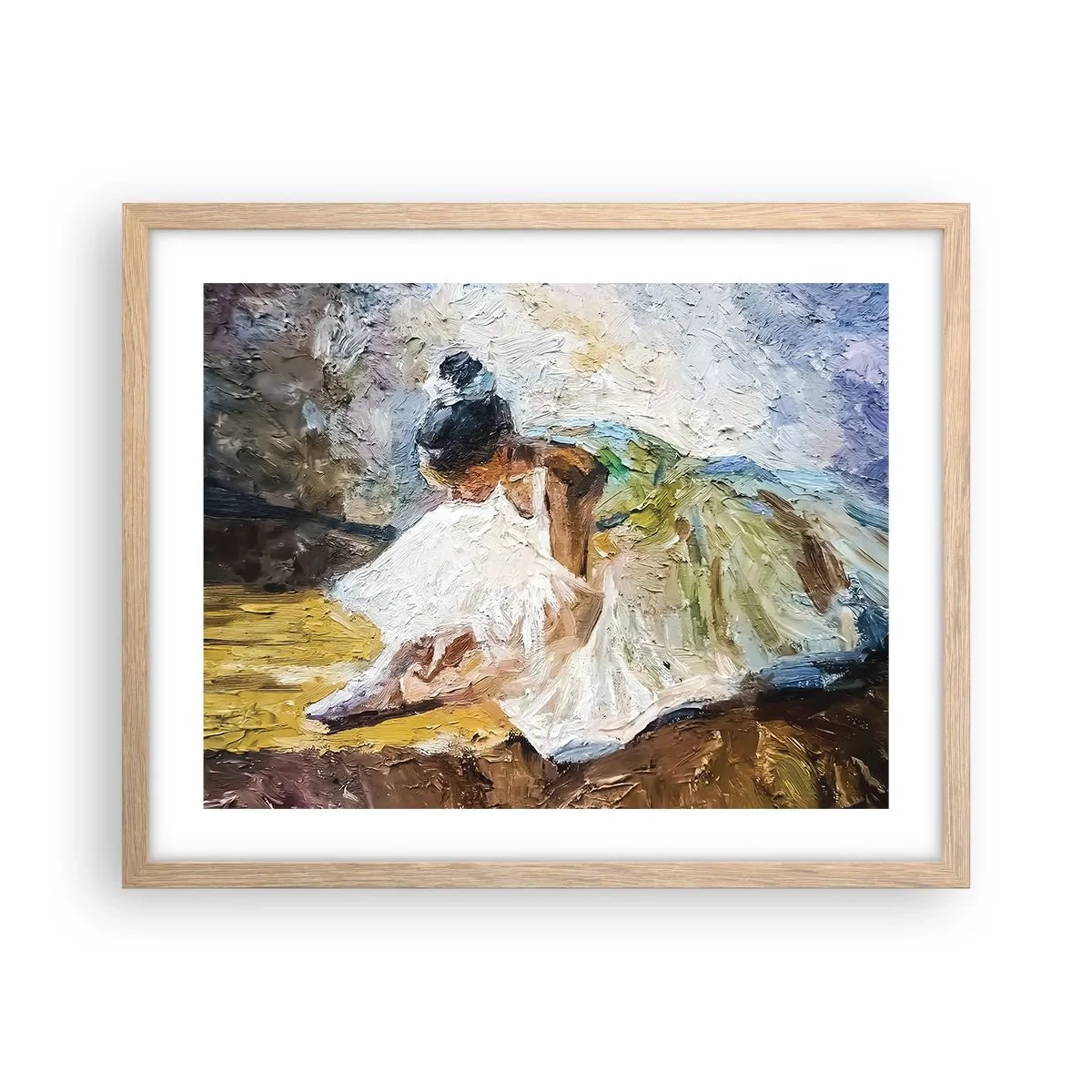 Plagát v ráme zo svetlého duba - Z Degasovho obrazu - 50x40 cm