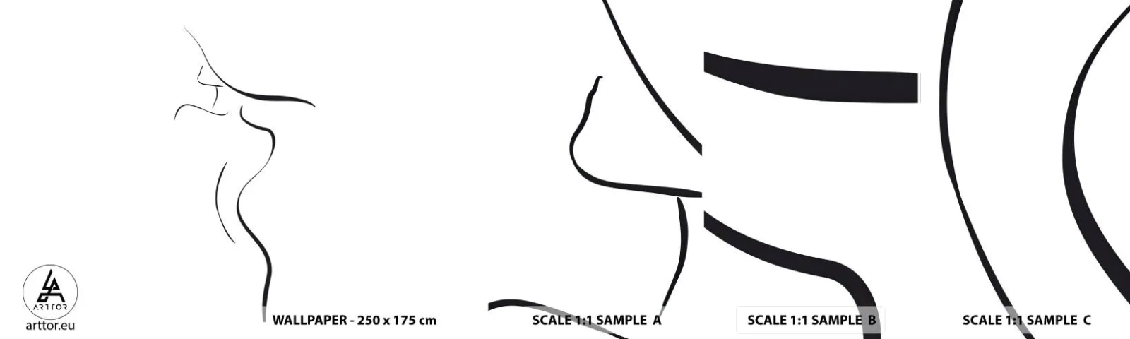 Vzorka Fototapeta Standard Eco - Nepolapiteľná ako vlna - Abstrakcia, Ženské telo, Žena V Klobúku - 100x30 cm