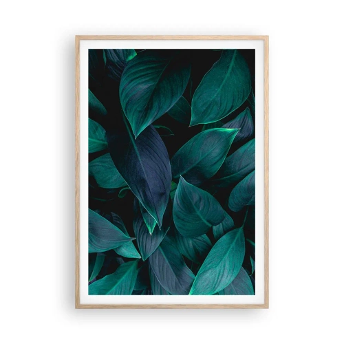 Plagát v ráme zo svetlého duba - Zeleň sama o sebe - 70x100 cm
