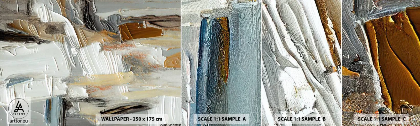 Vzorka samolepiacej fototapety Deluxe Sticker - Farebné nahromadenie - Kus, Maľovať, Maľovanie - 100x30 cm