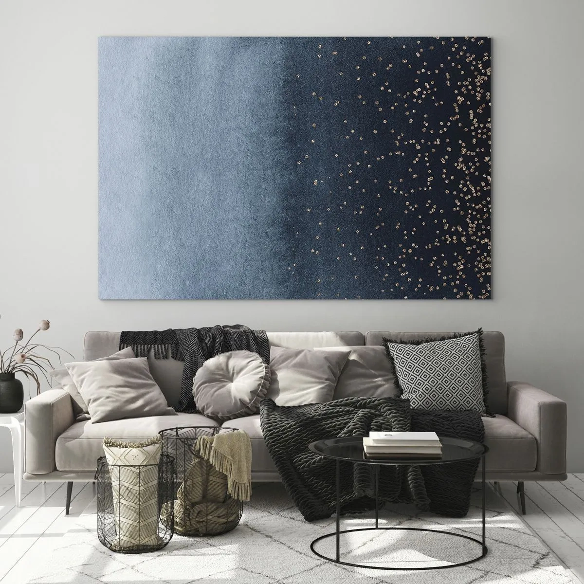 Obraz na skle - Kompozícia – modrej fázy - 120x80 cm