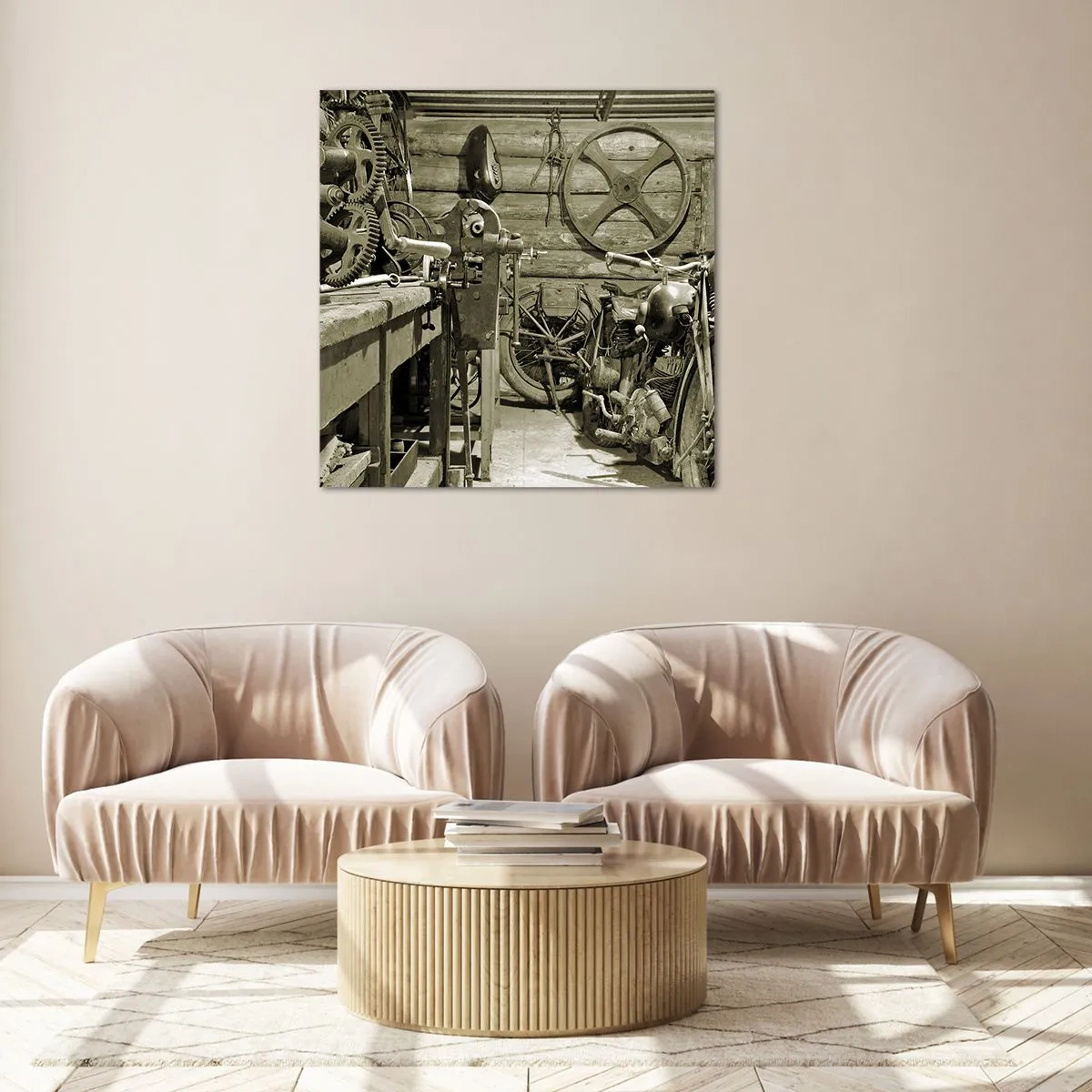 Obraz na skle - V kôlni strýka Mariána - 60x60 cm