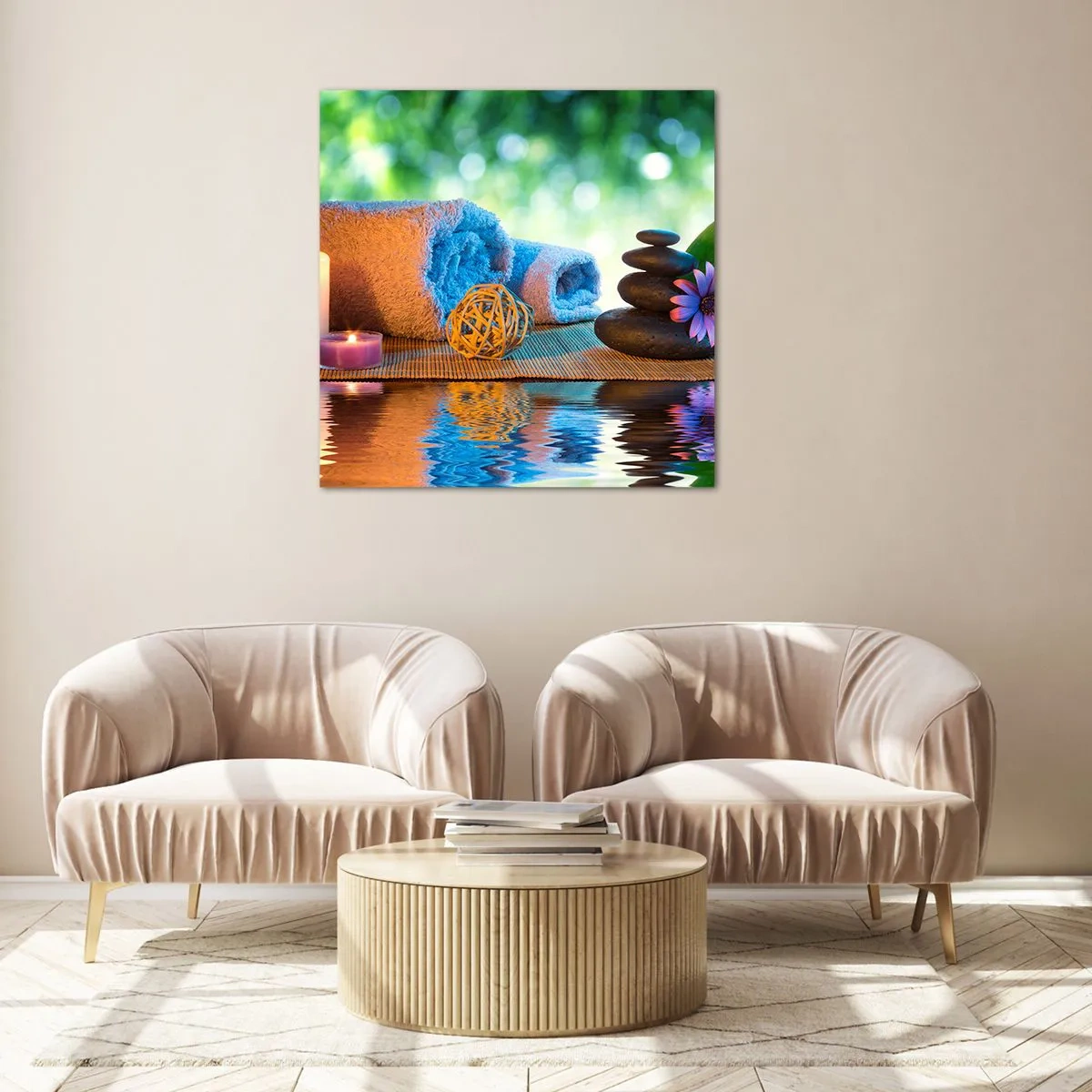 Obraz na skle - Čas pre telo - 70x70 cm