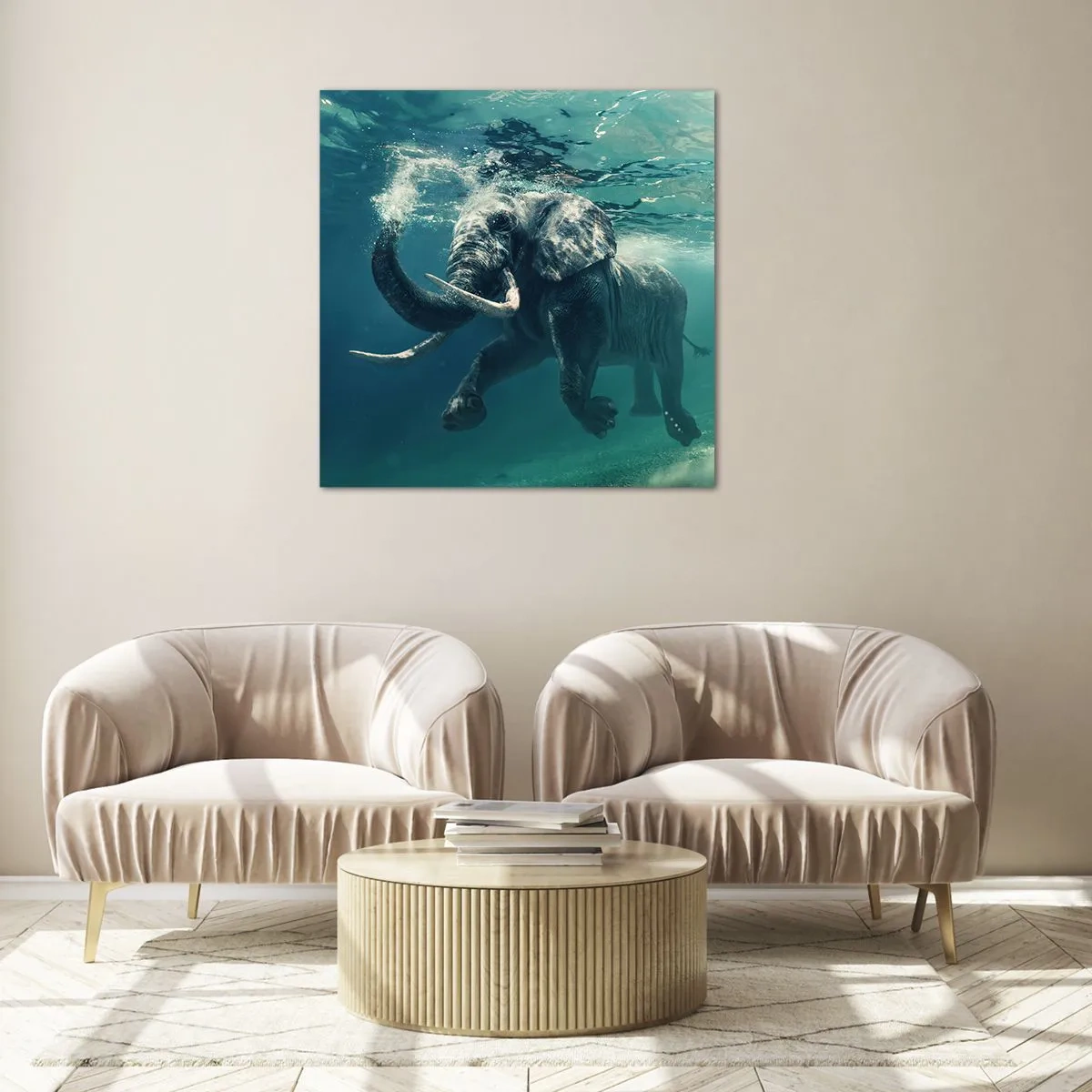 Obraz na skle - Všetci radi plávajú - 60x60 cm