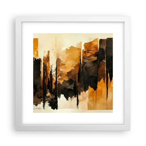 Plagát v bielom ráme - Harmónia čiernej a zlatej - 30x30 cm