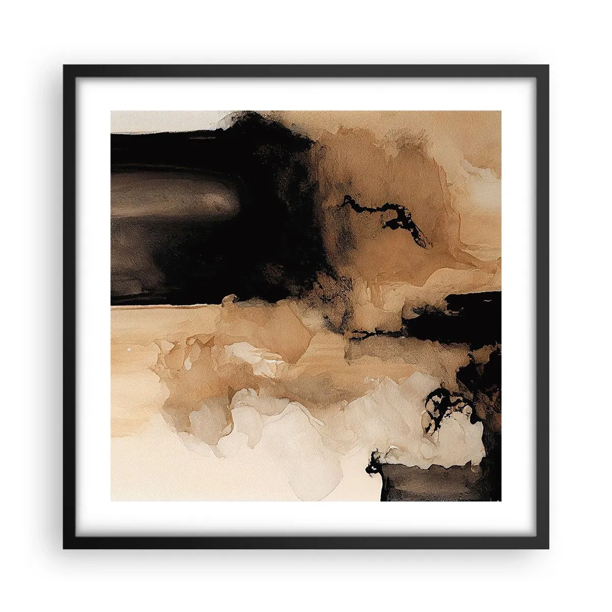 Plagát v čiernom ráme - Pútavá abstrakcia - 50x50 cm