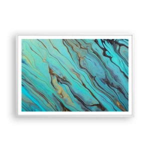 Plagát v bielom ráme - Tyrkysový príliv - 100x70 cm