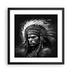 Plagát v čiernom ráme - Vodca a bojovník - 40x40 cm