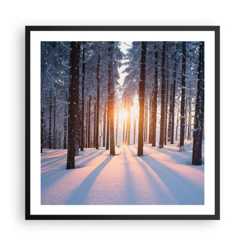 Plagát v čiernom ráme - Jasne čierne na bielom - 60x60 cm