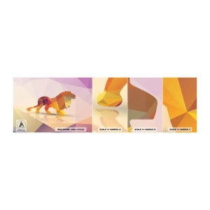 Vzorka Fototapeta Standard Eco - Diamantový kráľ - Zvieratá, Lev, Geometrický obrazec - 100x30 cm