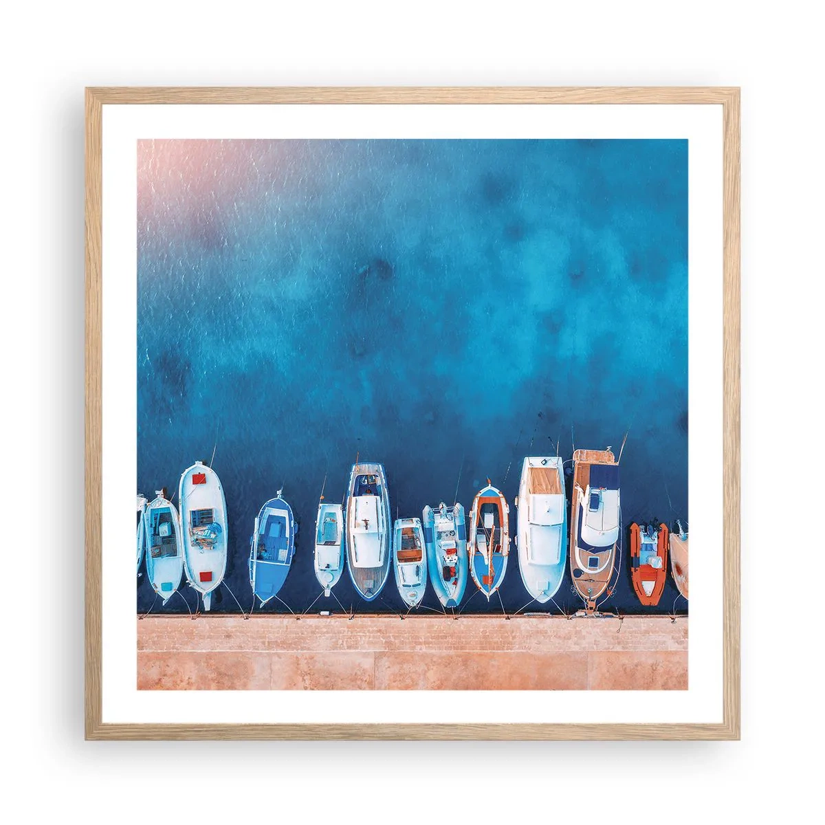 Plagát v ráme zo svetlého duba - V rade za sebou - 60x60 cm