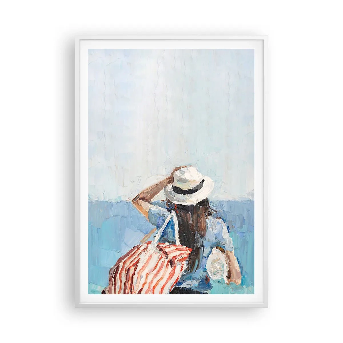 Plagát v bielom ráme - Vitaj na dovolenke - 70x100 cm