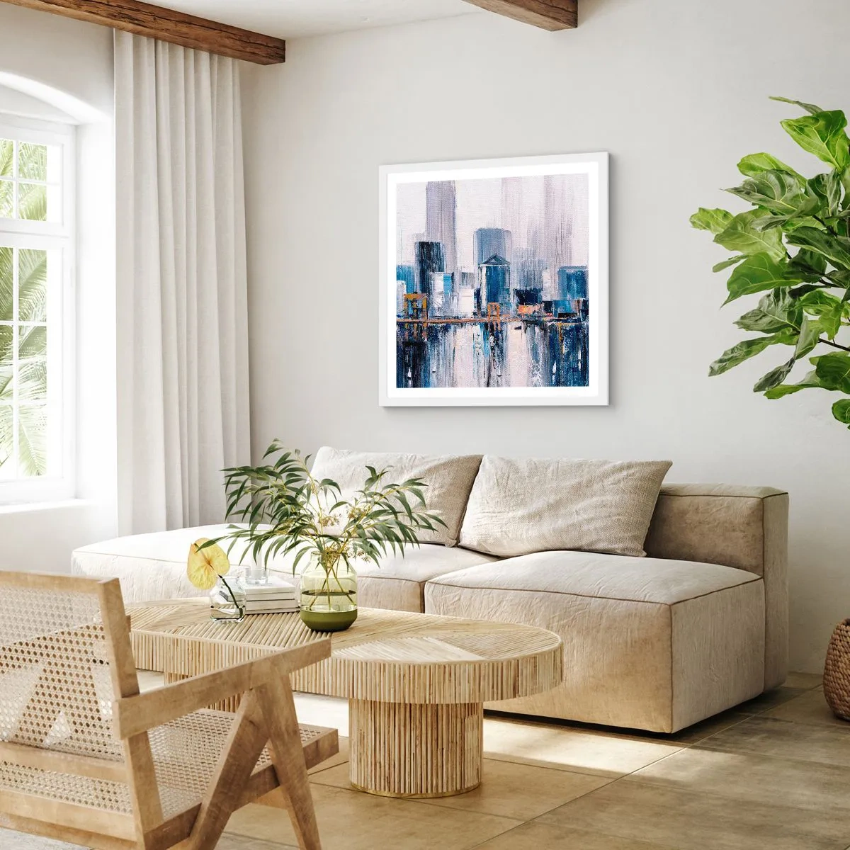 Plagát v bielom ráme - Newyorská impresia - 40x40 cm