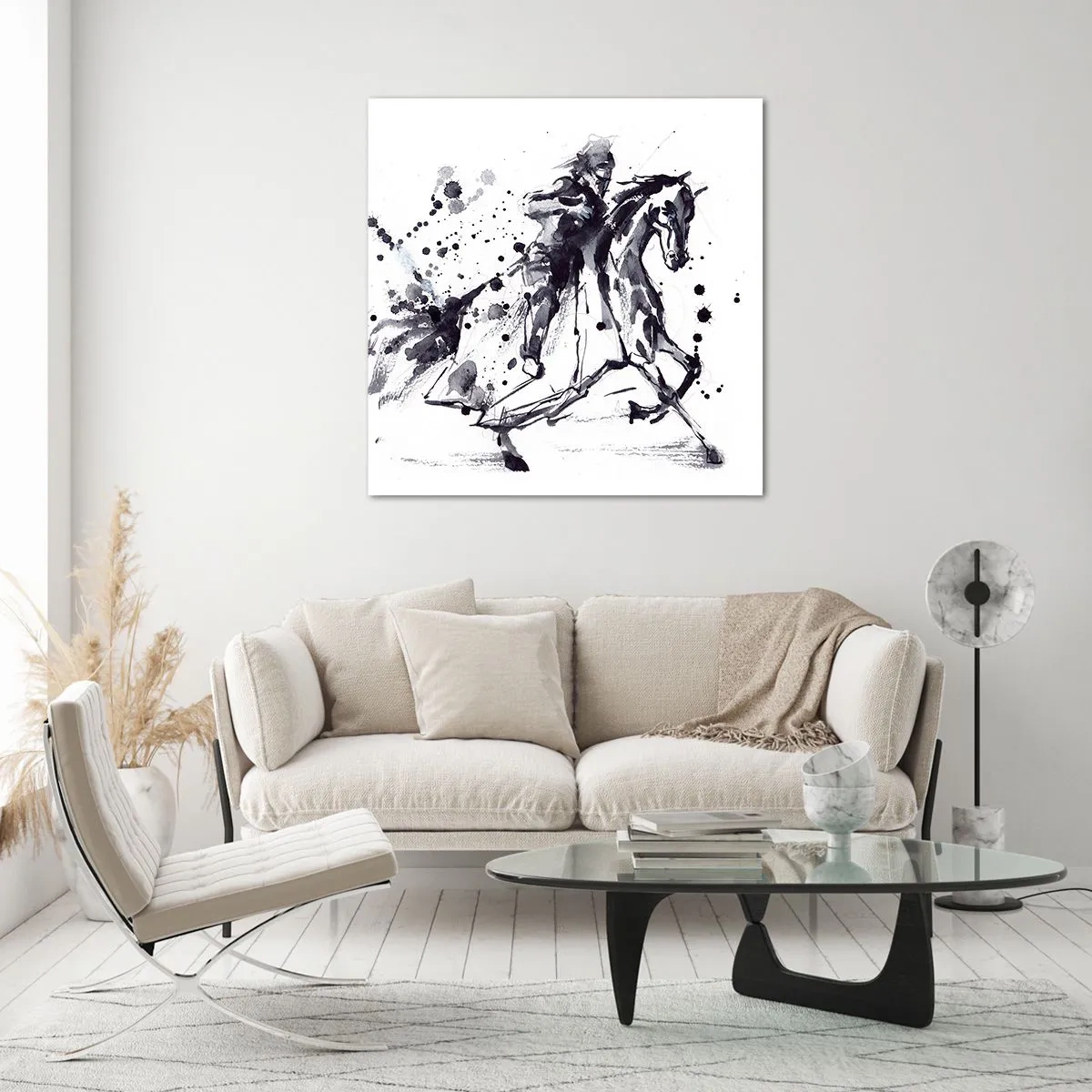 Obraz na skle - Čierny rytier - 40x40 cm