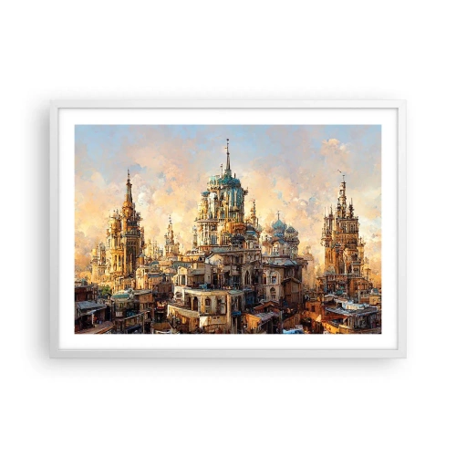 Plagát v bielom ráme - Mesto miest - 70x50 cm