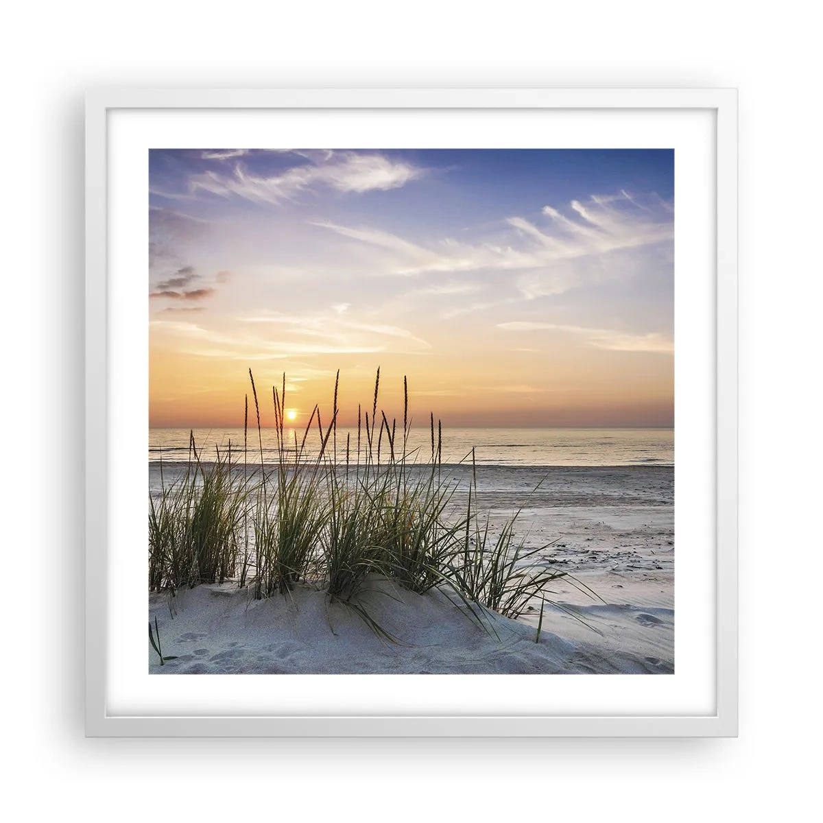 Plagát v bielom ráme - Pozri sa, predstav si a pociť - 50x50 cm