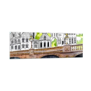 Obraz na skle - Mesto ako maľované - 160x50 cm